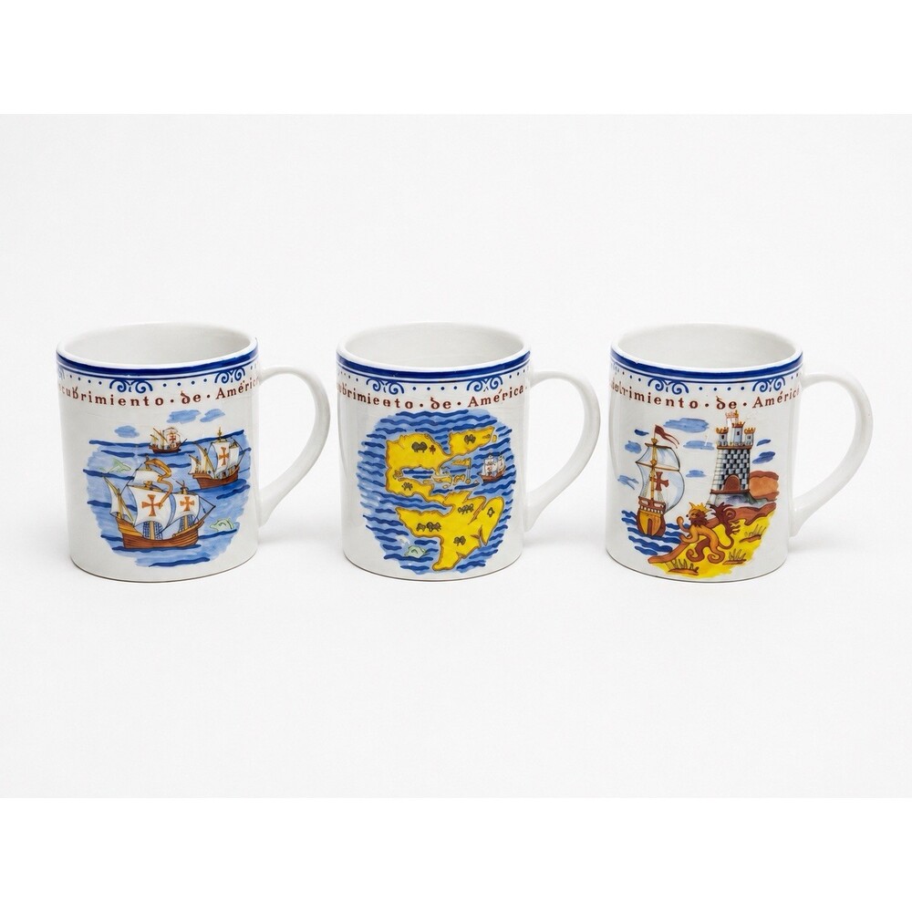 3 Matching Vintage Tiffany & Co. Discovery Of America 1492-1992 Mugs